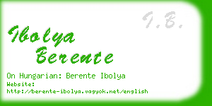 ibolya berente business card